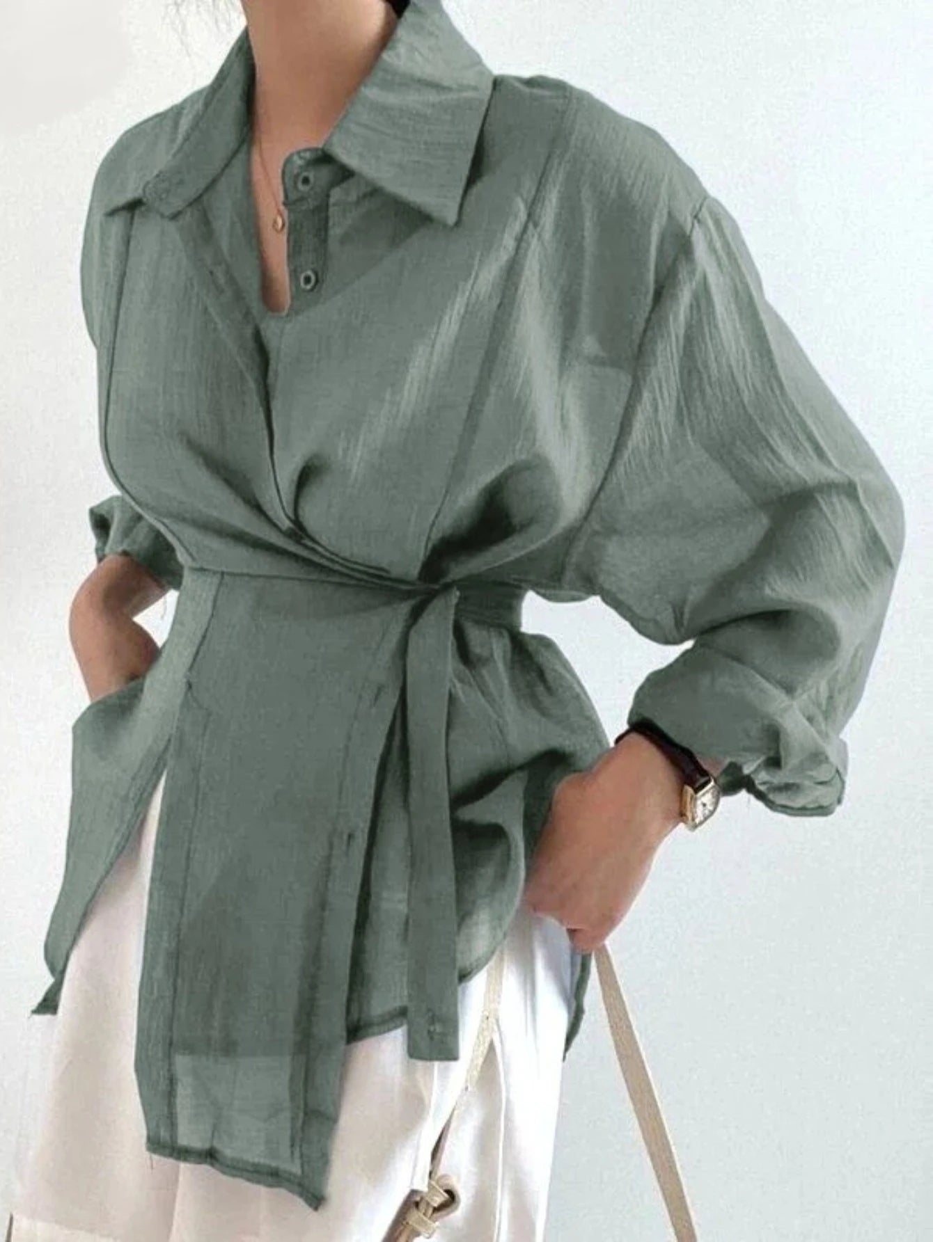 2025 Fashion Elegant Office Lady Long Sleeve Women Shirts Casual Loose Sunscreen Blouses Autumn New Vintage Tops SwiftNest