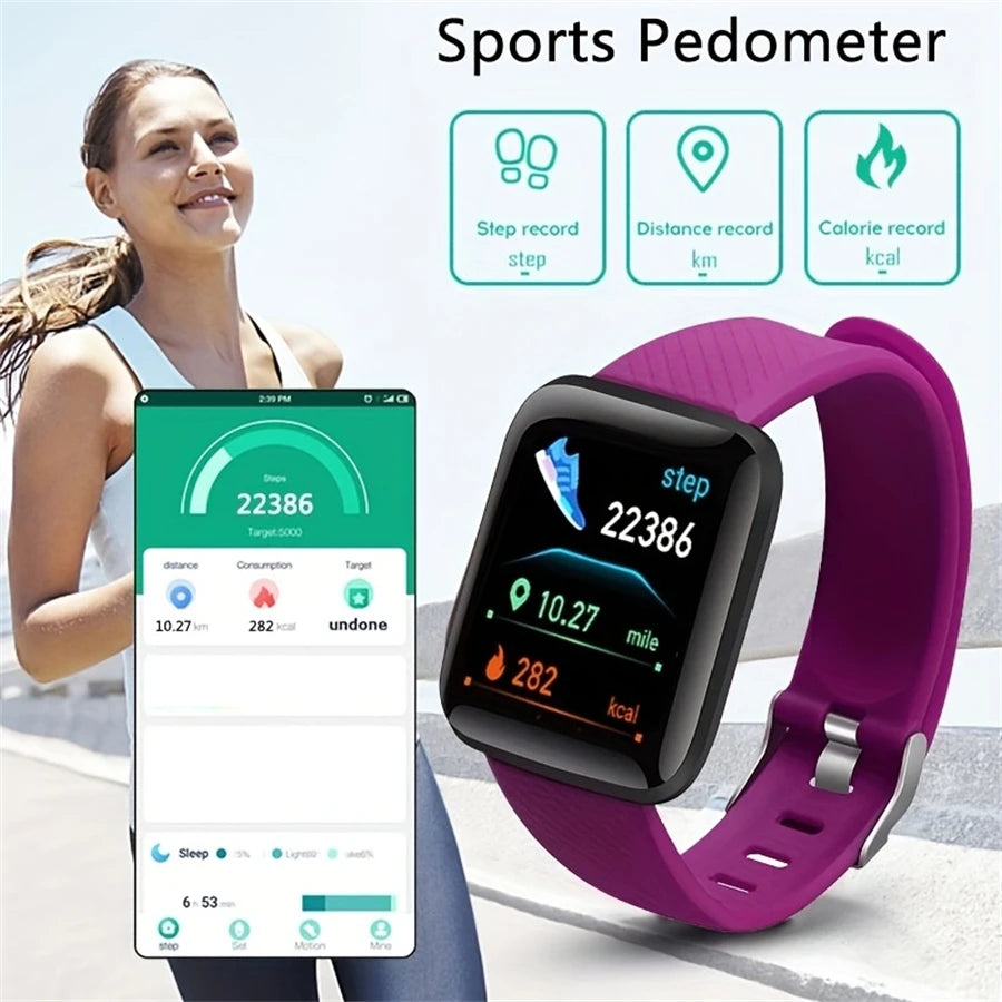 D13 Smart Watch Men Women 116 Plus Sports Mode Running Track Fitness Smart Band Message Reminder Smart Bracelet For Android IOS