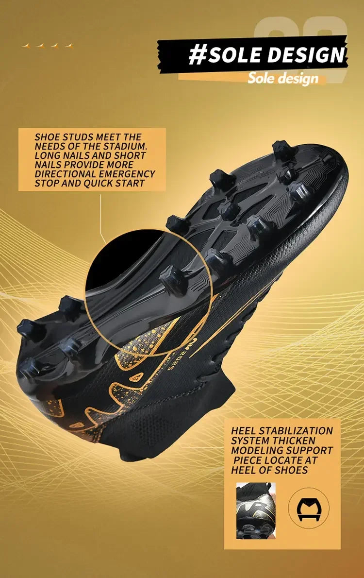 Indoor Competition Football Shoes Outdoor Grass Anti Slip Sports Shoes Light Breathable Casual Shoes Traning Sneakers Teenagers