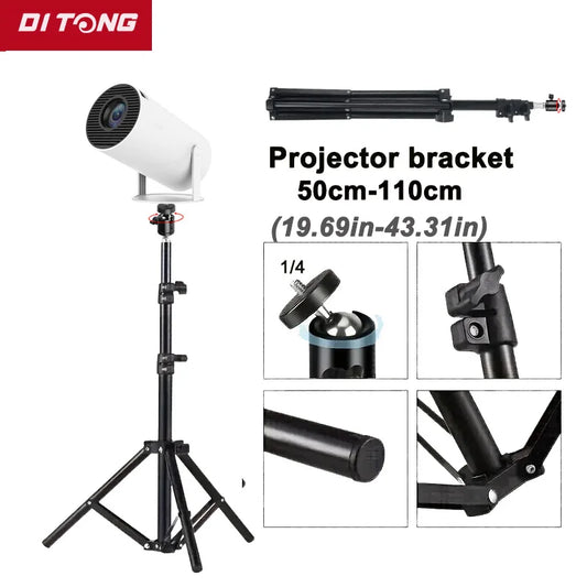 DITONG 110cm 1/4 screw hole Universal Portable Bracket for magcubic HY300 pro Projector Tripod Stand Mount  HY320 mini projector