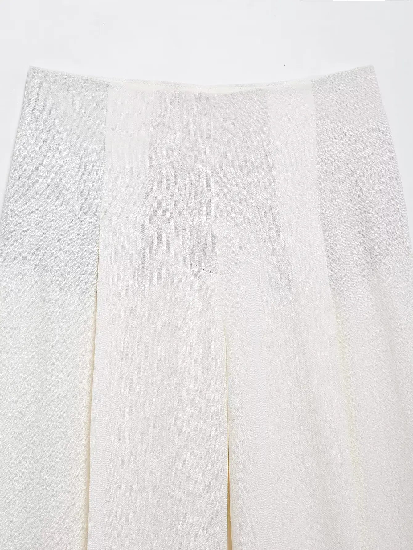 طقم نسائي ربيعي أنيق من HH، يتكون من سترة بيضاء بياقة مطوية وأكمام طويلة وأربطة + بنطلون طويل بسحاب وخصر مرتفع.