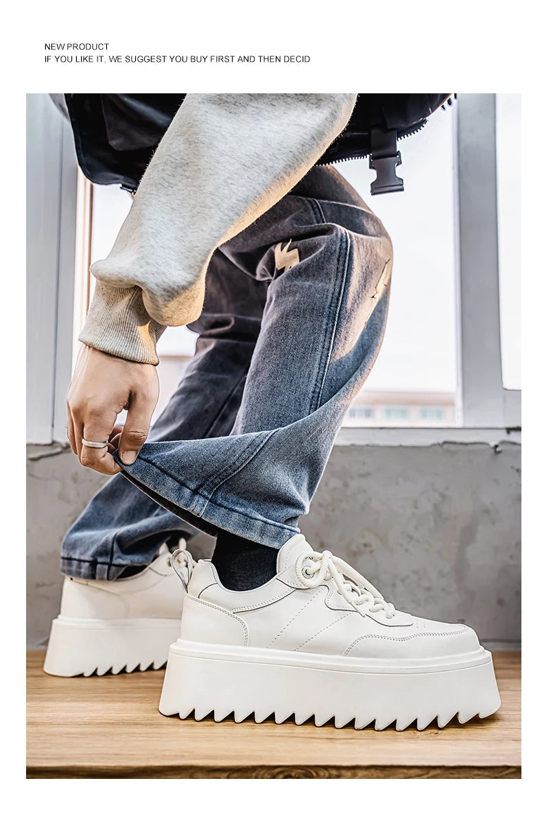 2025 New High Quality Men's Shoes Thick Soled Height Increasing Casual Skateboarding Shoe for Outdoor Running Sports Shoes