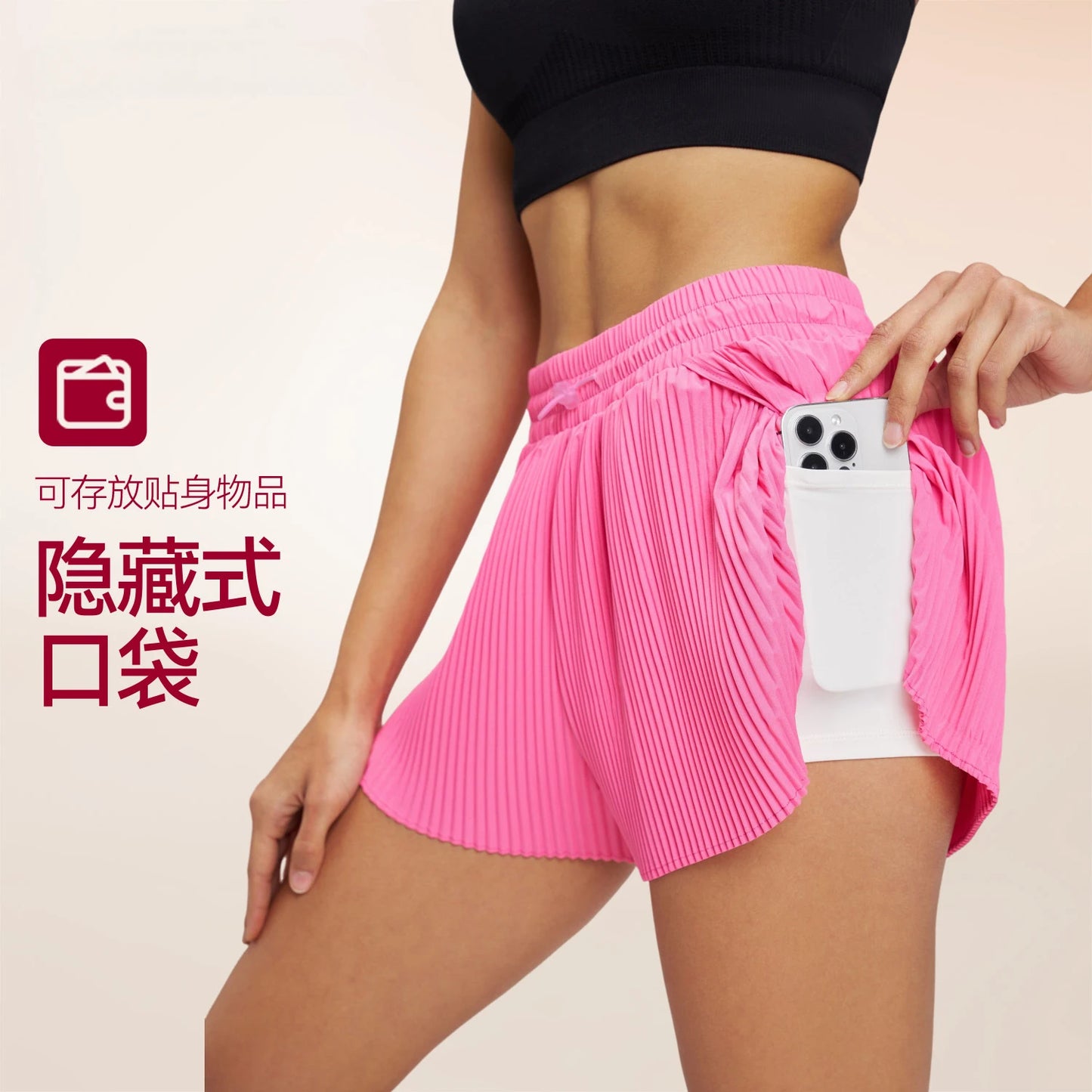 شورت رياضي للياقة البدنية في الهواء الطلق قابل للتنفس وسريع الجفاف شورت فضفاض بطول ثلاثة أرباع للنساء