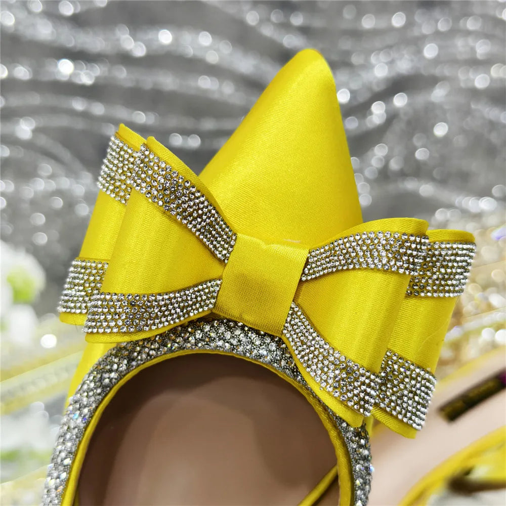 مجموعة أحذية وحقائب يد مدببة بمقدمة مدببة باللون الأخضر الزيتوني، أحذية بكعب متوسط ​​للنساء، مطرزة بأحجار الراين بتصميم إيطالي