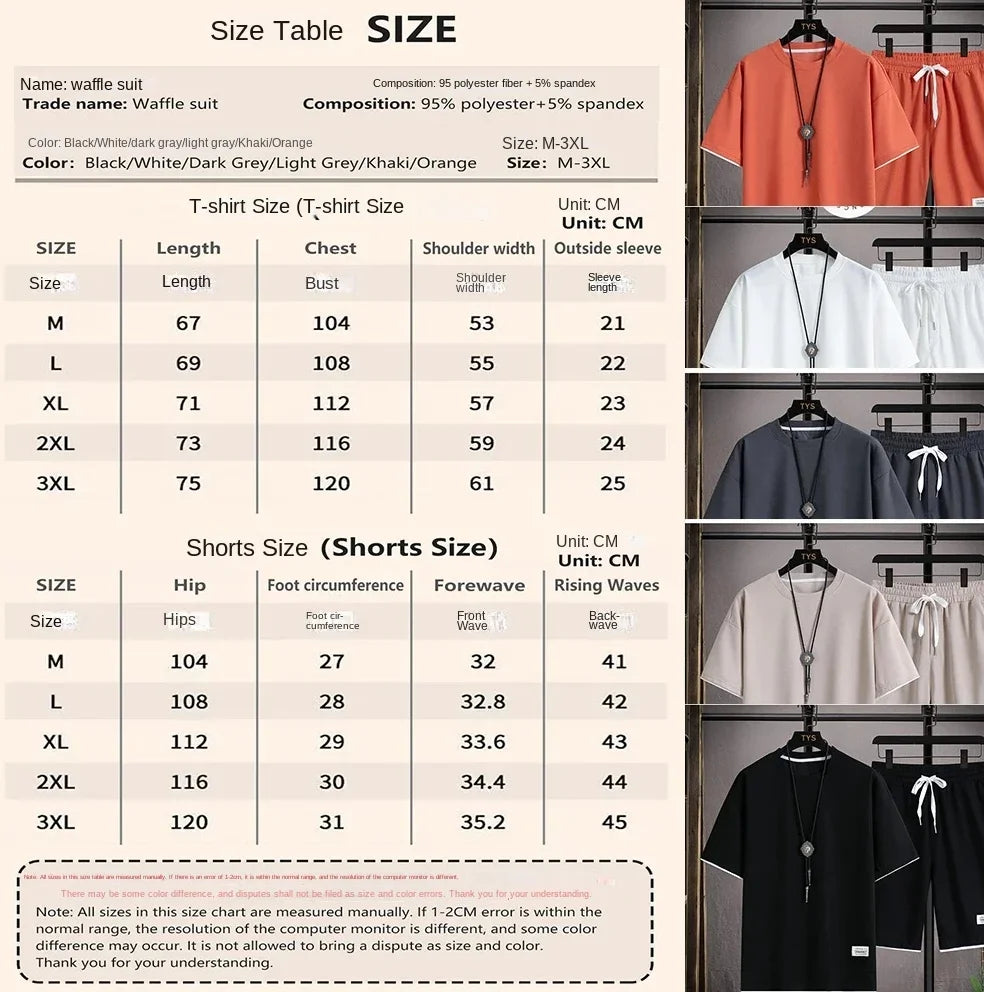 2025 Men's New Fashion Set, Casual Sportswear, Korean Fashion Classic, Summer Handsome Men's Set