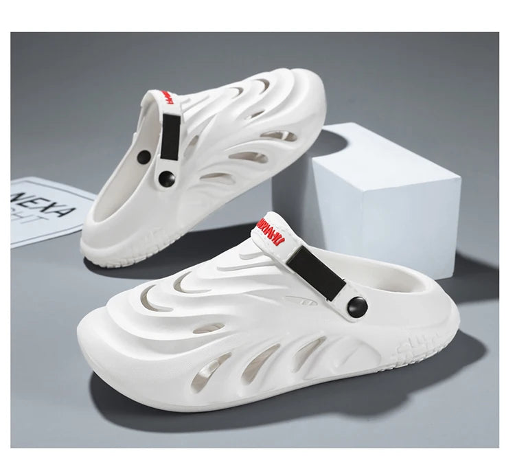 Fashion Men's Sandals Soft EVA Clogs Fashion Thick Sole Couples Beach Slippers Casual Slide Hole Shoes