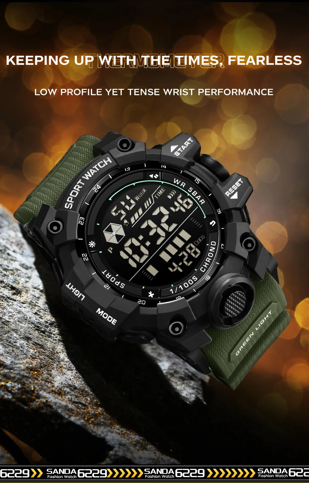 SANDA Outdoor Sports Men Watch Waterproof LED Analog Digital Show Multifunction Big Dial Electronic Wristwatch G style Male Cloc