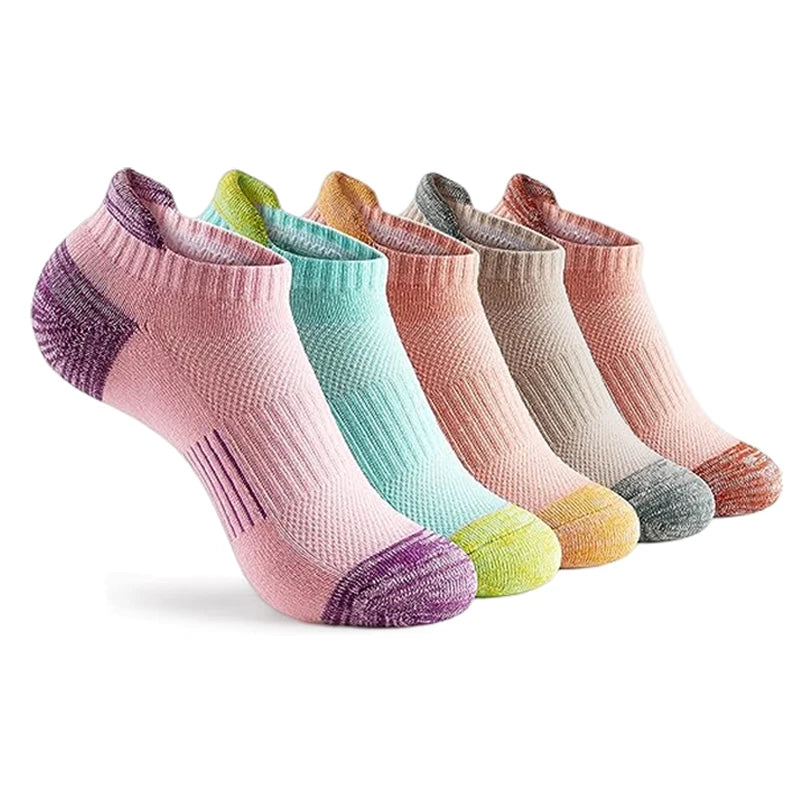 6 pairs of outdoor sports women's socks, comfortable and breathable sports socks, suitable for running, hiking, leisure wear