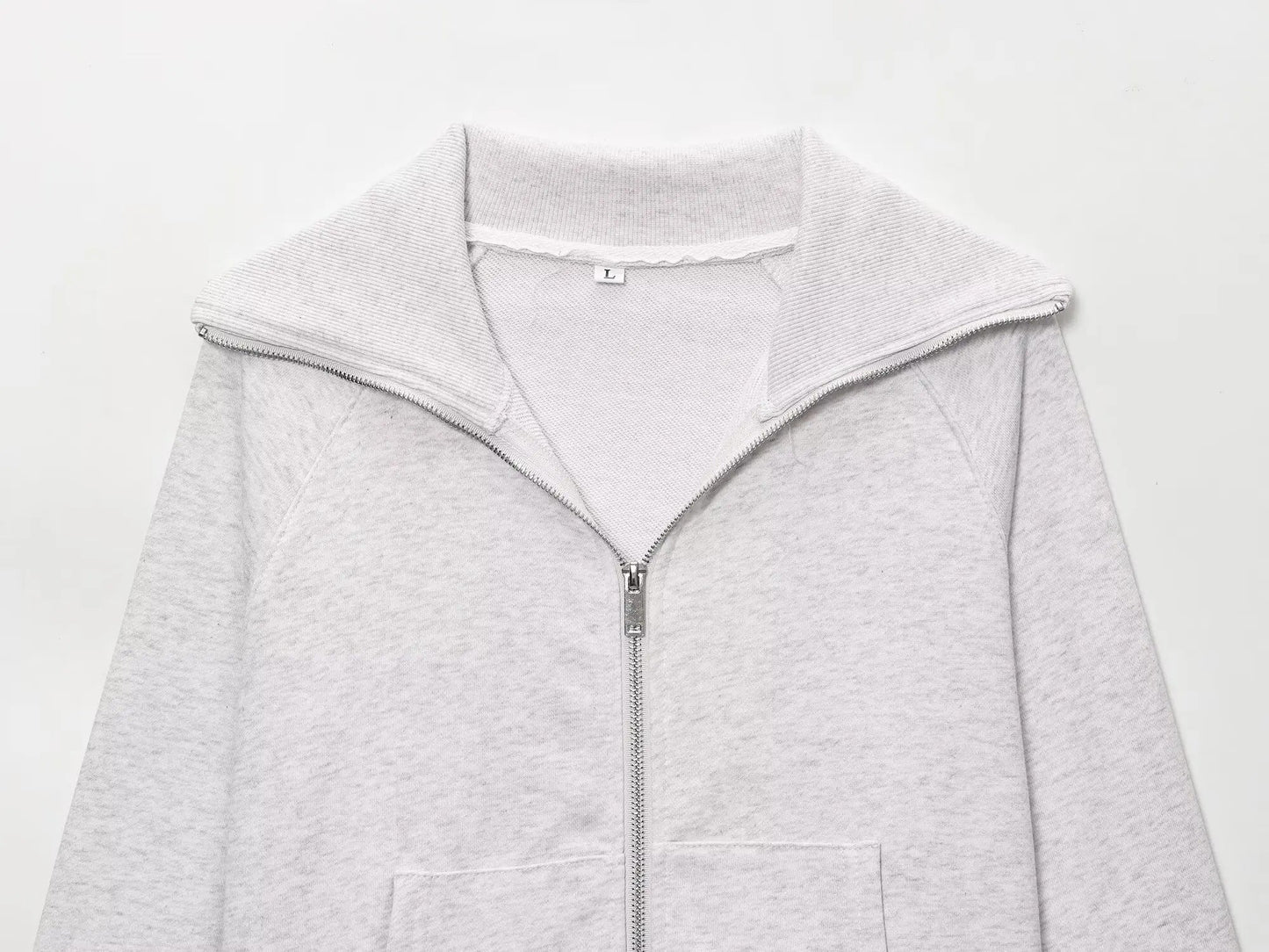 HH Women Autumn Fashion Sets Solid Turn-Down Collar Long Sleeves Pockets Zipper Slim Short Coat+Casual Elastic Waist Long Pants SwiftNest