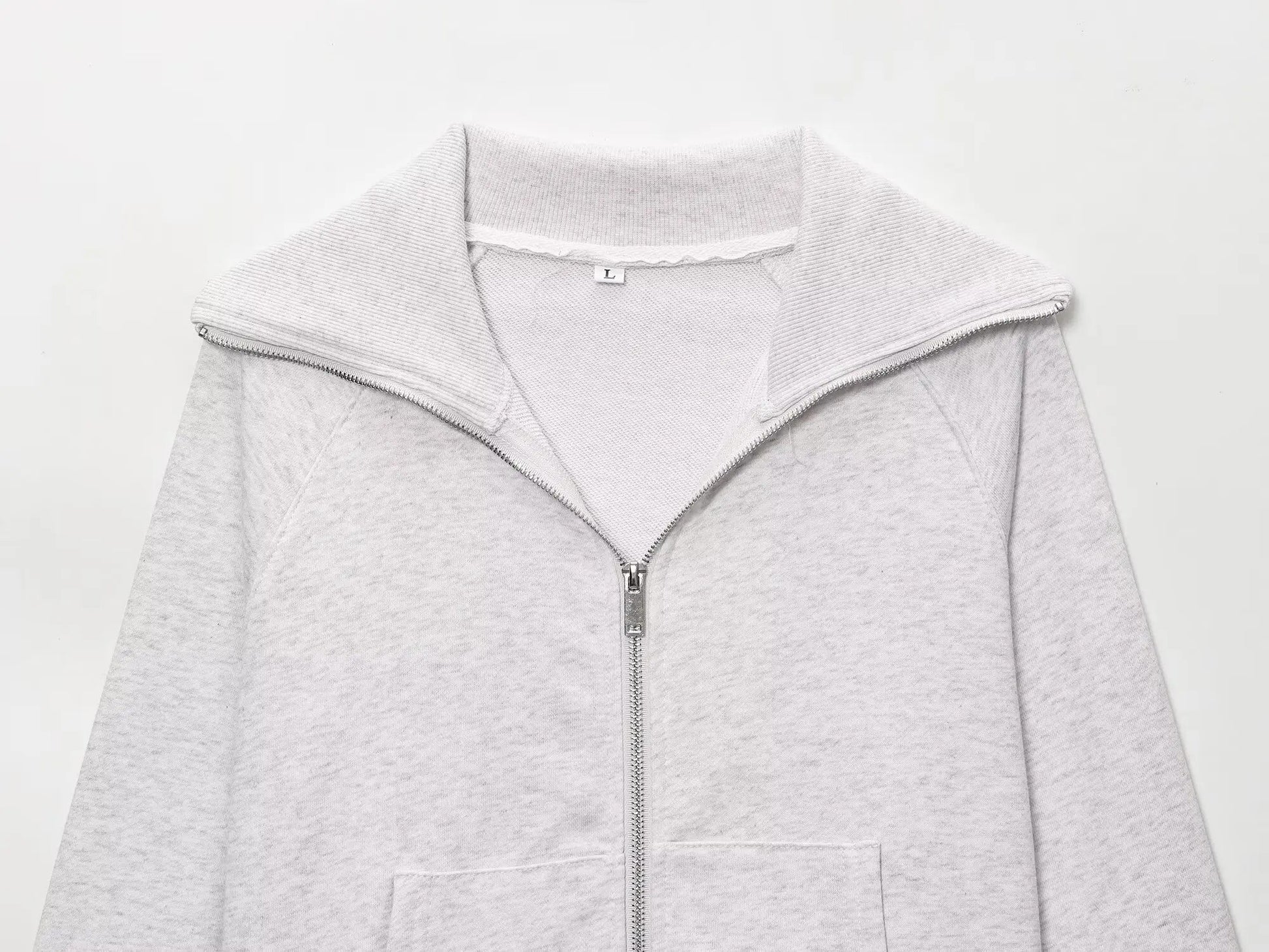 HH Women Autumn Fashion Sets Solid Turn-Down Collar Long Sleeves Pockets Zipper Slim Short Coat+Casual Elastic Waist Long Pants SwiftNest