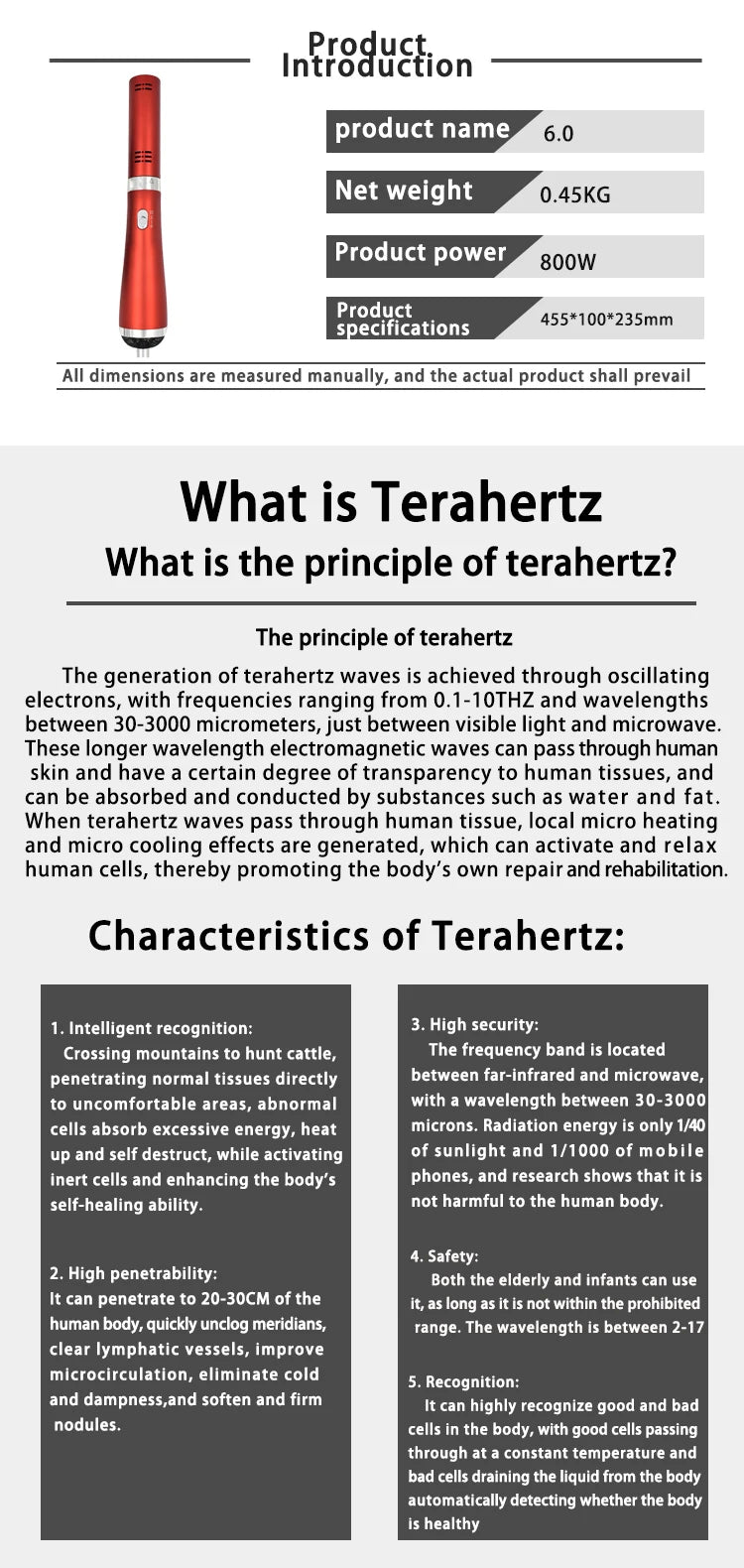 Iteracare 6.0 pro Terahertz Frequency Therapy Physiotherapy Device Cell Repair Electrical Blower for Health And Wellness Machine