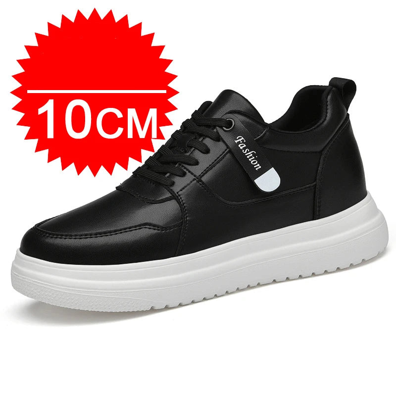 Fashion Men Casual Shoes Men Low Cut Sneakers Breathable Height Increasing Shoes 6/8/10CM Thick Sole Hard-Wearing Male Footwear