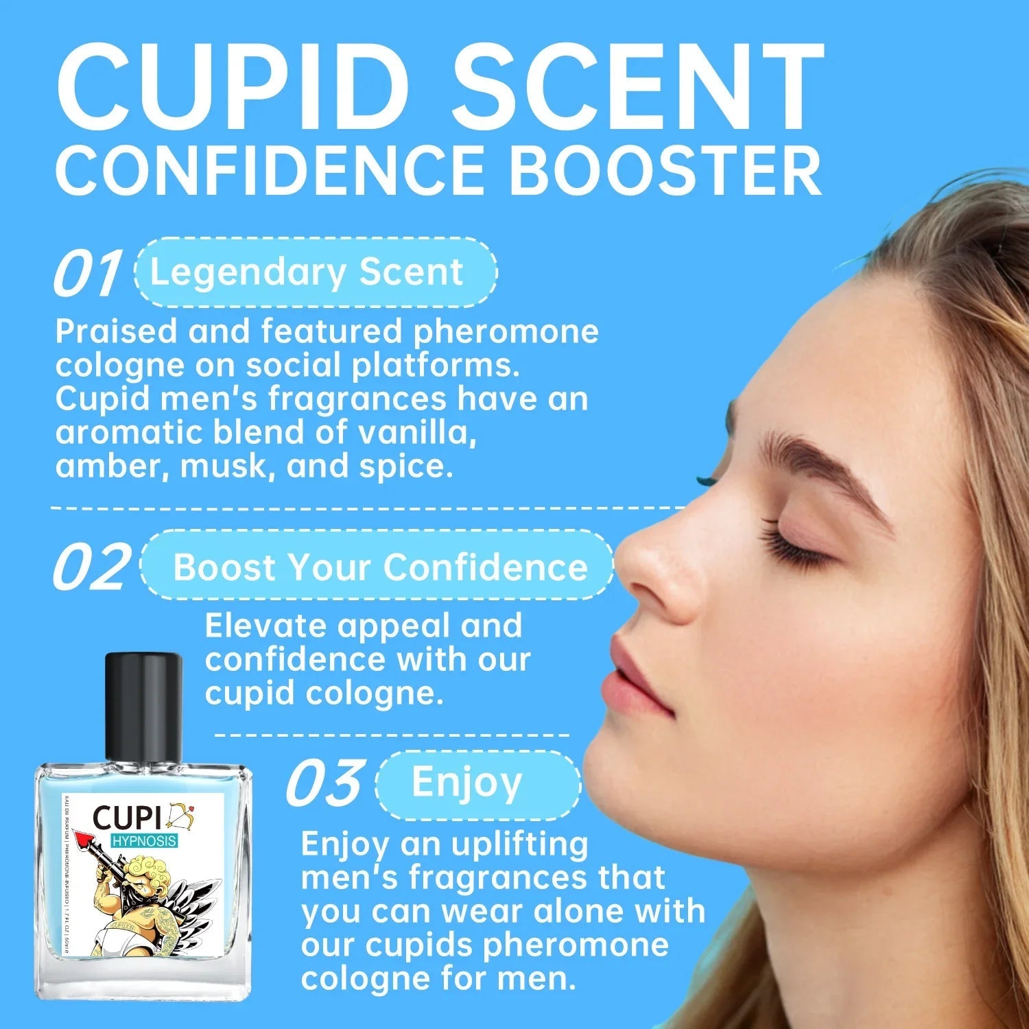 50ML Cupid Pheromone Hypnosis Perfume Original Long Lasting Pheromone perfume world perfume women perfumes man perfumes SwiftNest