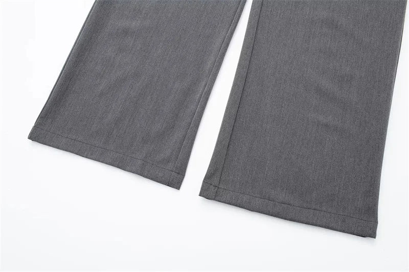 MUJER 2025 Women's Pants Beige Grey Black Wide Leg Pants Women High Waist Baggy Pants Woman Fashion Summer Office Trousers SwiftNest