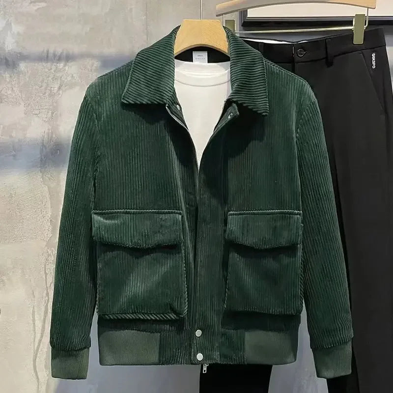 Fashion Brands Mens Clothing Tops Corduroy Jackets Korean Version Trendy Spring and Autumn Jackets for Men