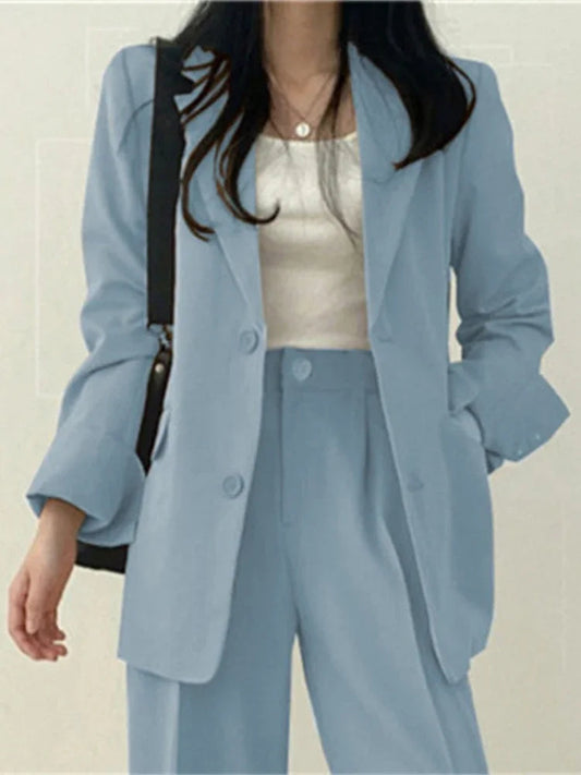 Fashion 2 Piece Sets Women Outfits Spring Autumn New in Korean Pants Sets Commuter Elegant Suit Coat 2 Piece Sets Women Jacket SwiftNest