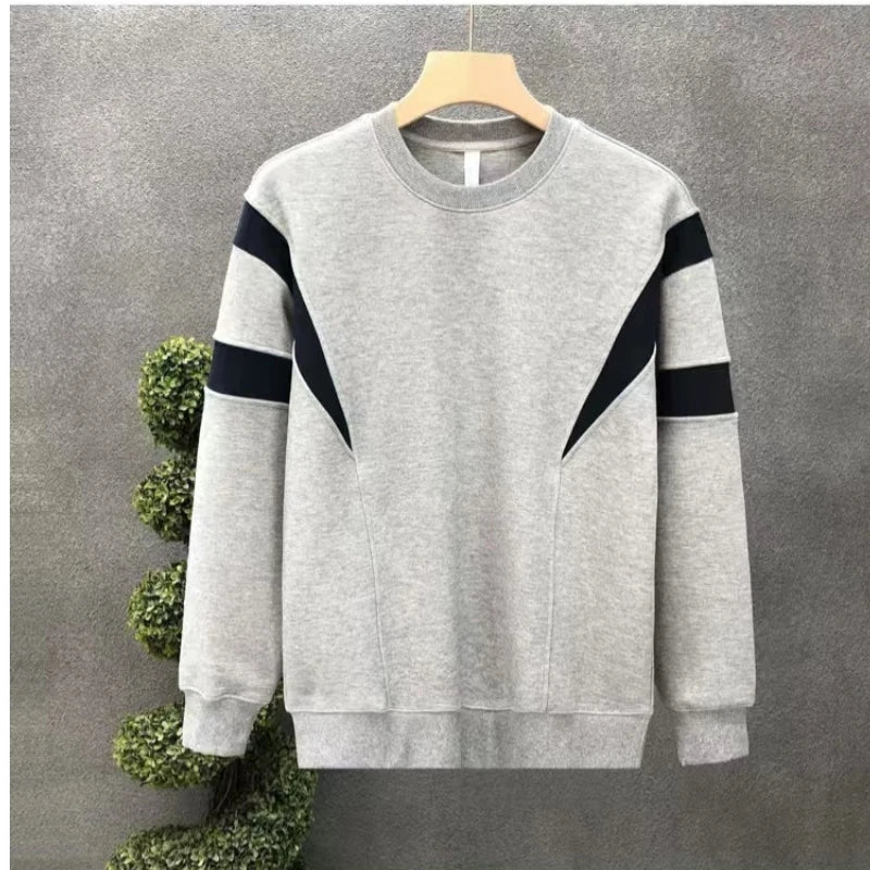 Men Clothing Trend Contrast Patchwork Lazy Style Hoodies Sweatshirts Spring Autumn Long Sleeve Loose Fashion Tops Korean Casual