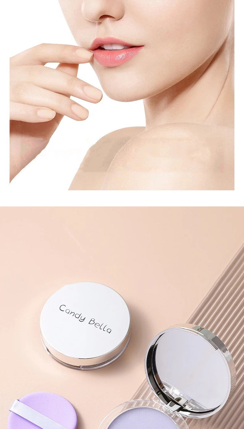 1 قطعة من كريم كاندي بيلا فيوليت إلى بودرة صديقة للبشرة، وجه طبيعي، بودرة تحديد الوجه طويلة الأمد للتحكم في الزيوت، مستحضرات تجميل