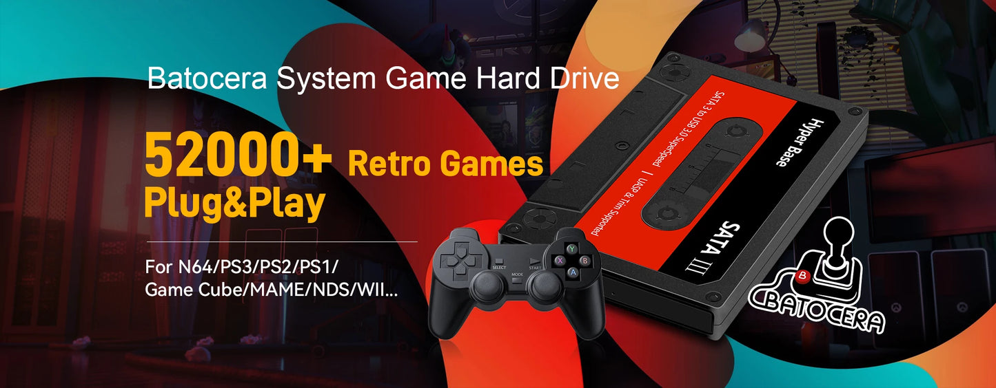 PlayZone 1TB Emulator Consoles Portable Retro Game SSD For PS5/PS4/PS3/Xbox/Switch/WII/WIIU Handheld Game HDD With 16000+ Games