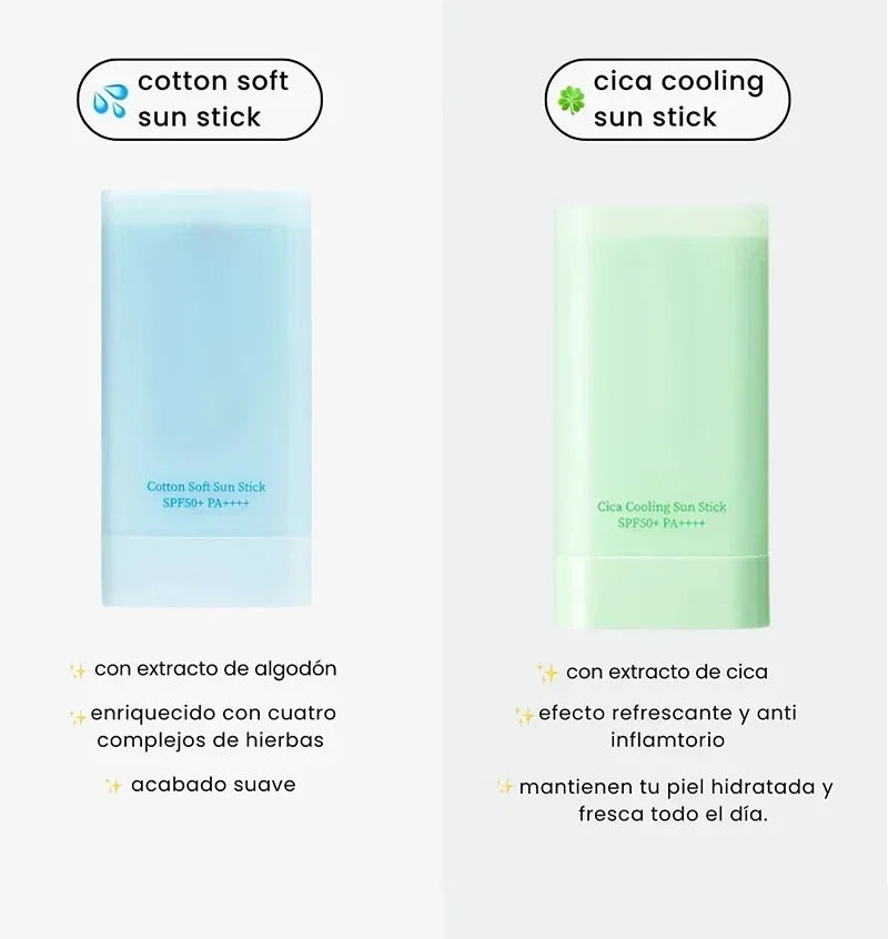 Korea Skin Care Tocobo Cotton Soft Sun Stick SPF 50+ Water Sense Essence Sunscreen Oil Control Refreshing Non-greasy Moisturise