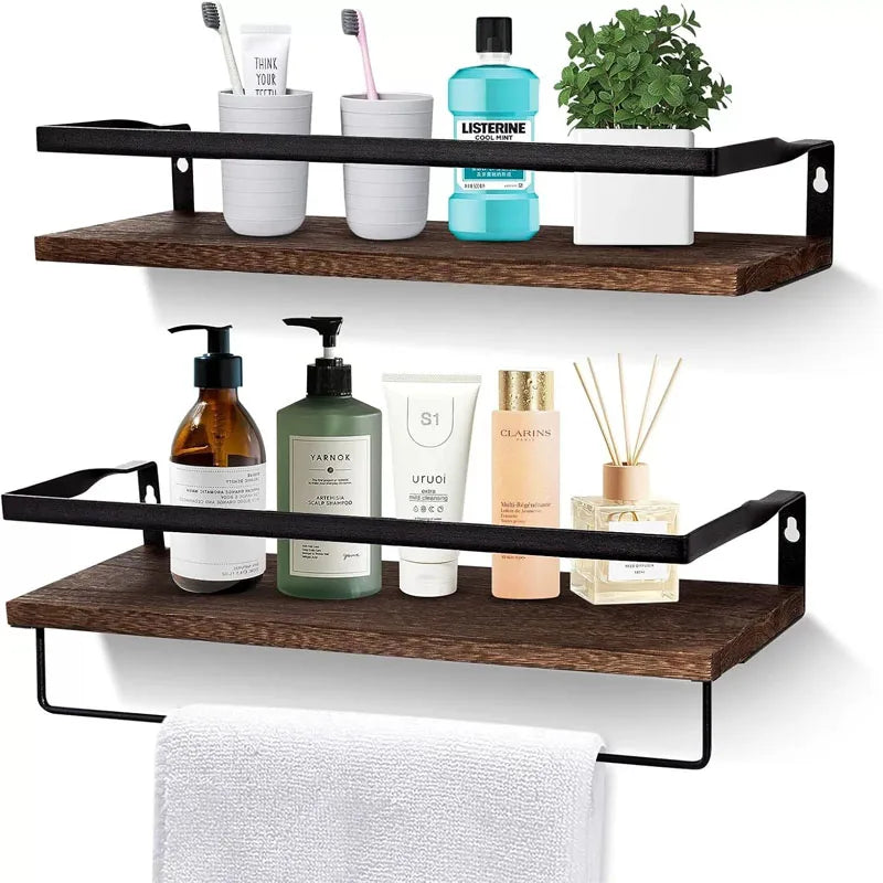 Bathroom Items Kitchen Solid Wood Bore Storage Shelf Floating Wall Shelves Accessories Organizer Hardwares Hardware Fixture Home