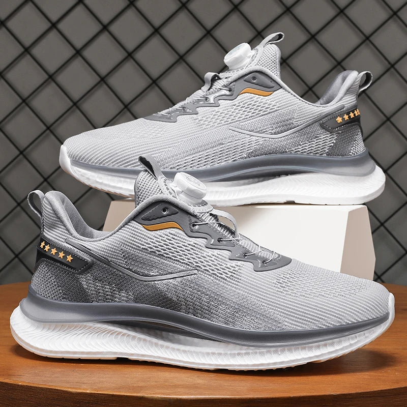 Men's Outdoor Running Shoes with Shock Absorption, Lightweight, Breathable, and Suitable for Casual Sports Activities.