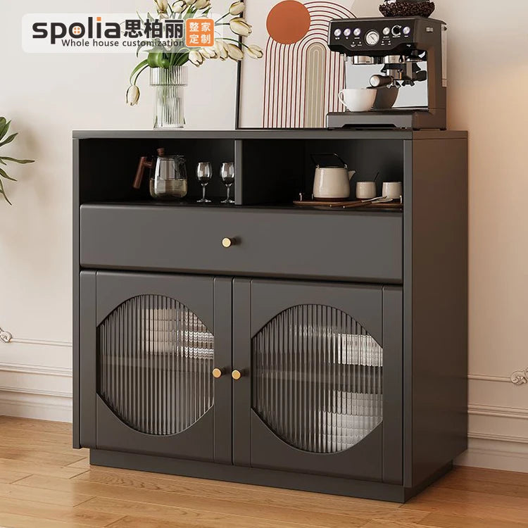 Dining Cabinet, Modern And Simple Storage Cabinet, Solid Wood Storage Cabinet, Kitchen Light Luxury Tea Water Cabinet