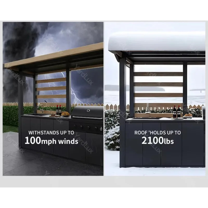 Modern Outdoor Bar and Kitchen Set with BBQ Cabinets Dining Sink and Faucet for Apartment or Mall UsePatio Set Outdoor Furniture