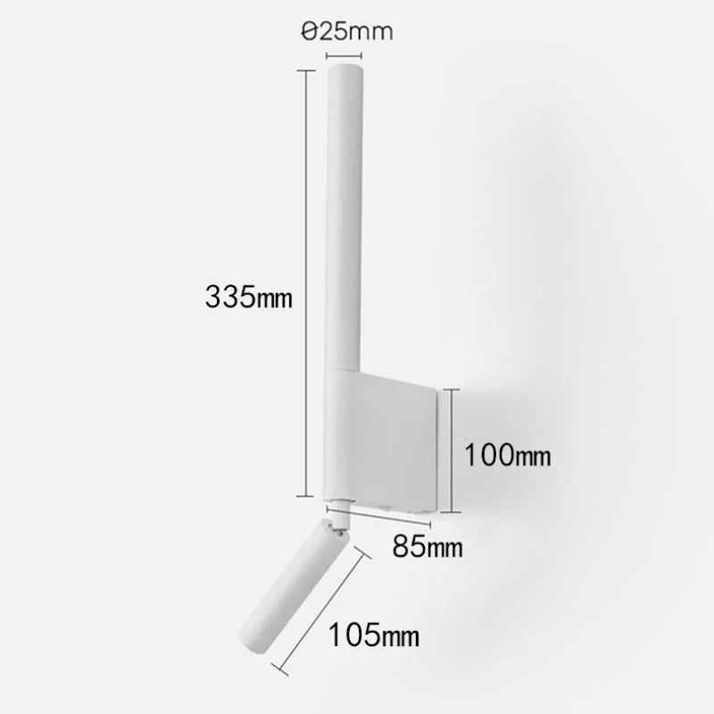 Bedroom Wall Lamp Minimalist Modern Reading Light Homestay Hotel Study Rotating Wall Lamp Adjustable Reading Light With Switch