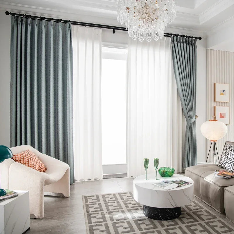 إرسال ستائر لغرفة المعيشة وغرفة الطعام وغرفة النوم وتصميم الإضاءة الفاخرة عالية الدقة من الجاكار المعتم عالي الجودة والحجم المخصص للديكور