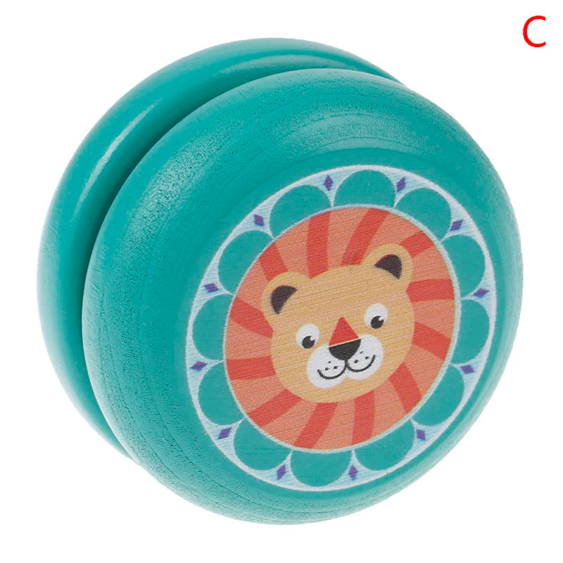 Children Yoyo Ball Cute Animal Prints Wooden Yoyo Toys Fox Owl Hedgehog Snails Toys Kids Yo-Yo Creative Yo Yo Toys For Fun