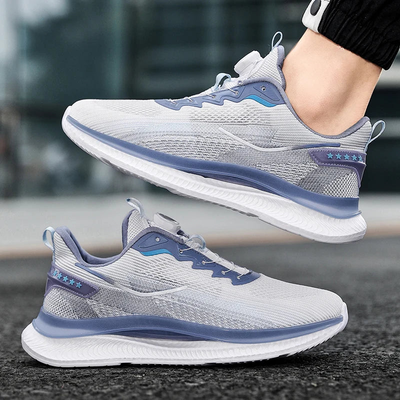 Men's Outdoor Running Shoes with Shock Absorption, Lightweight, Breathable, and Suitable for Casual Sports Activities.