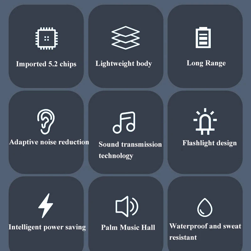 Bluetooth 5.2 Bone Conduction Speaker Under Pillow Noise Reduction Speaker Stereo Music Player with Flashlight Sleep Aid