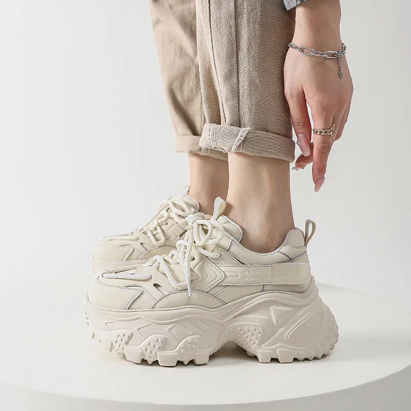 New Thick soled Dad Shoes Women's Versatile Casual Shoes with Strap Up Height Increase Lightweight Versatile Women's Shoes