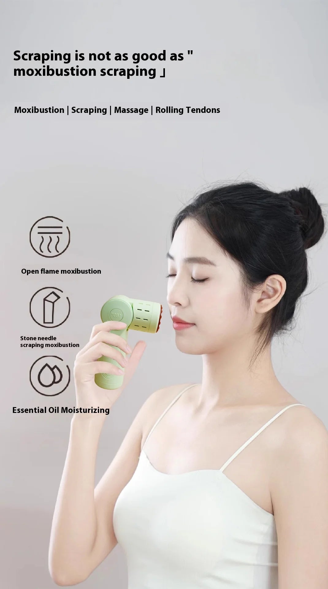 جهاز تدليك وكشط بالكي محمول ذكي للصحة والعافية مع ملحقات لوح قصاصات الكى الحجري