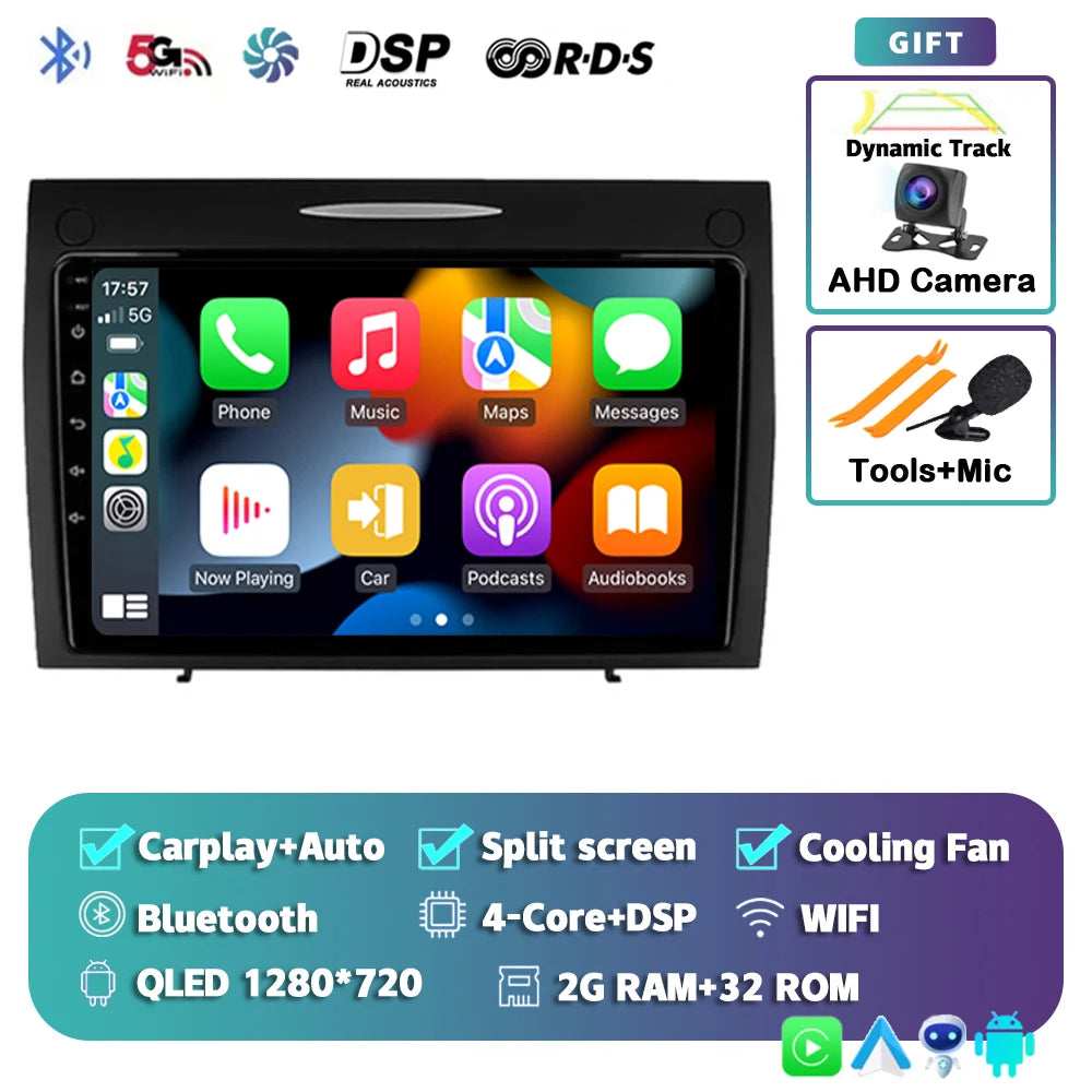 Android 15 For Benz SLK-Class R171 2004 - 2011 2K QLED Android Car Radio Multimedia Video Player GPS stereo CarPlay Head Unit 4G