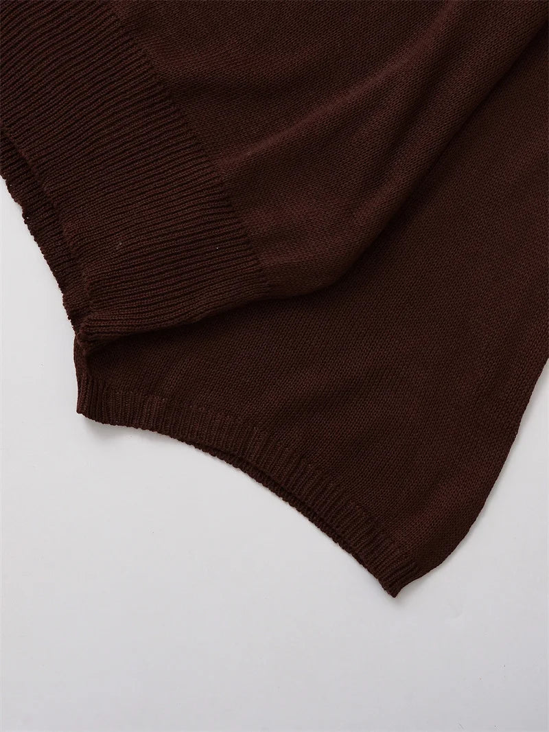 2025 New Women's Casual Fashion Trendy Round Neck Wide Sleeve Comfortable Knitted Sweater Top Yellow Blouse Daily Outlooks