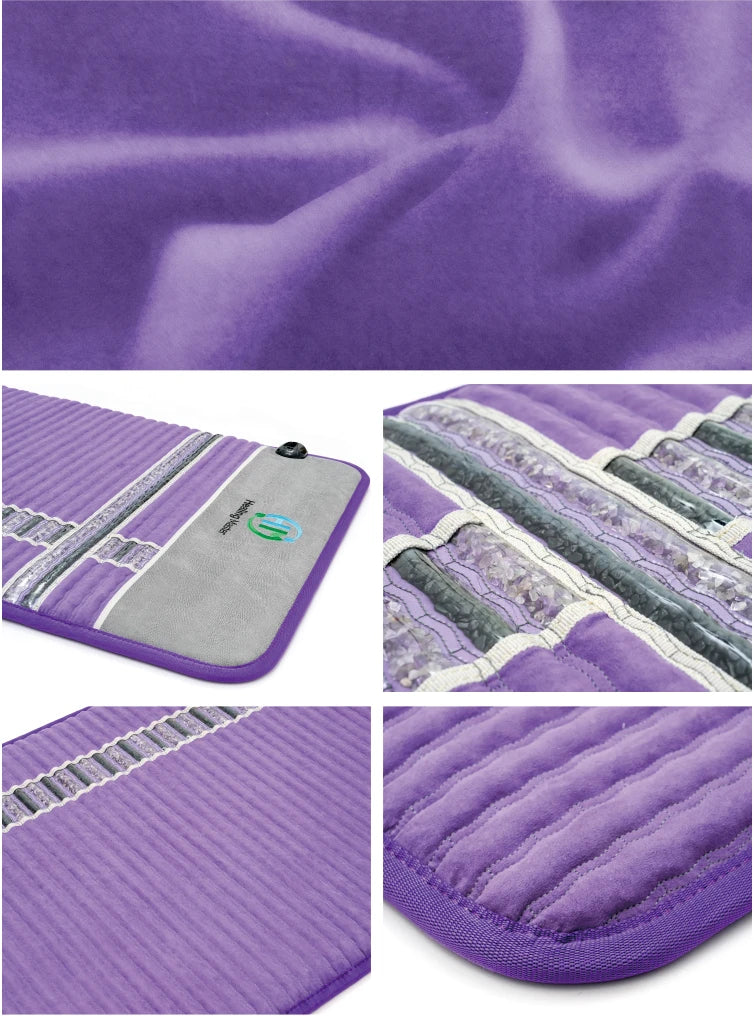 High-Dose Amethyst PEMF Mat 1-50hz Tourmaline Far Infrared Negative Ion Massage Mattress for Health Care and Wellness