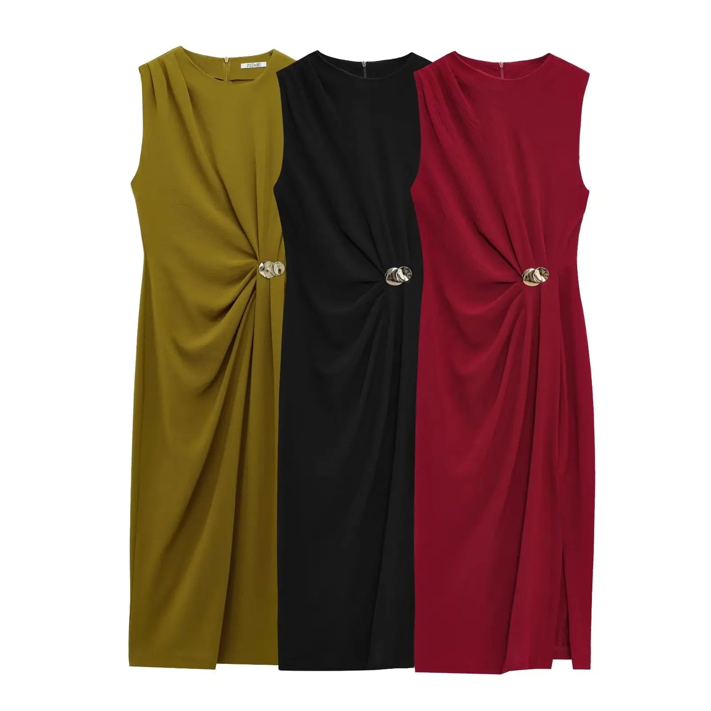 2025 new women's dresses fashionable comfortable pleated decoration Midi dresses