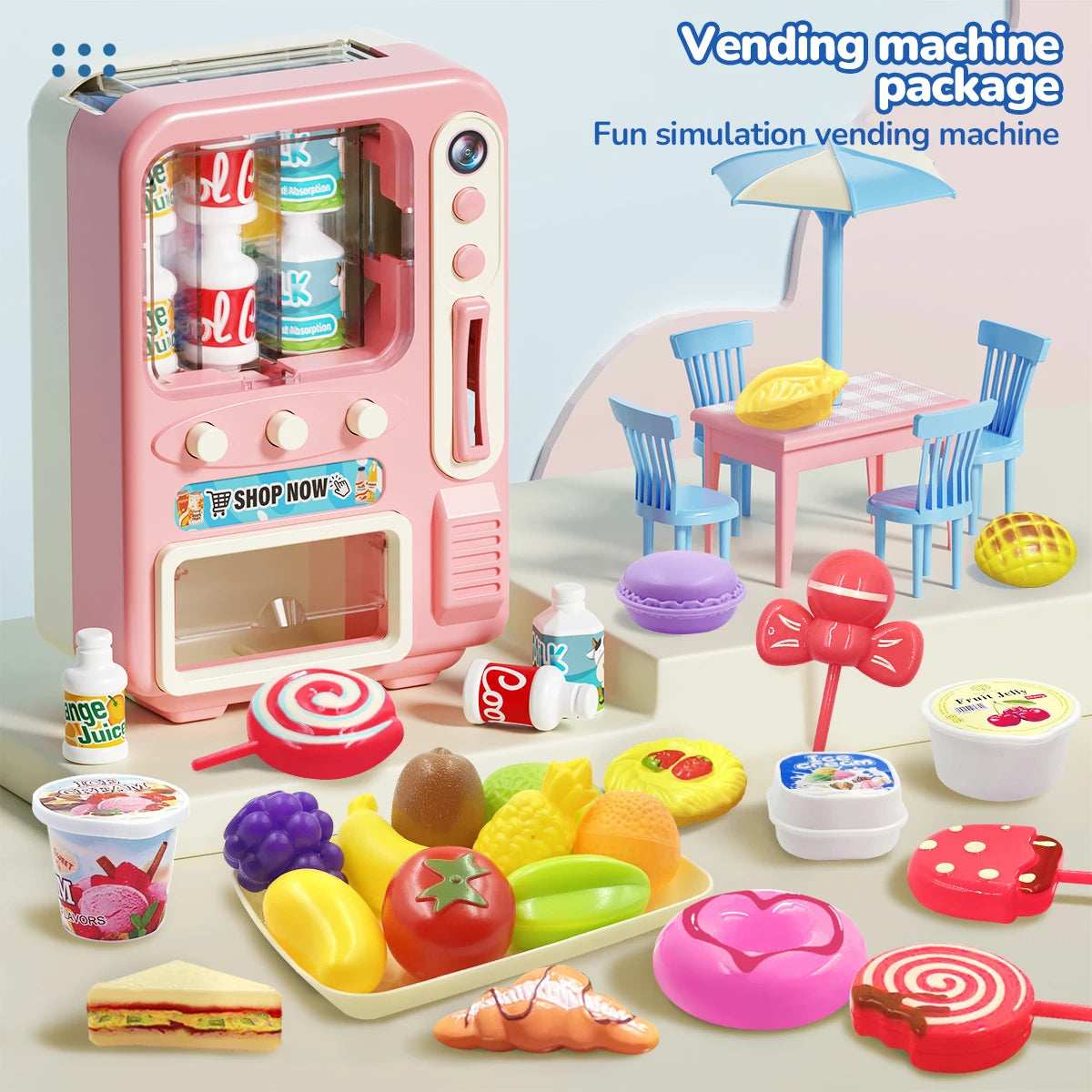 Kids Pretend Play House Simulation Kitchen Appliances Playset Juicer Mixer Vacuum Toaster Set Household Educational Toys Xmas