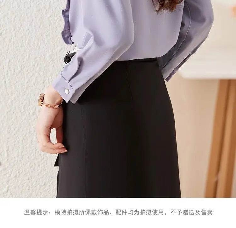 Women's Clothing Spring New French Style Long-sleeved Shirt Lady Chiffon Thin Fashion Blouses