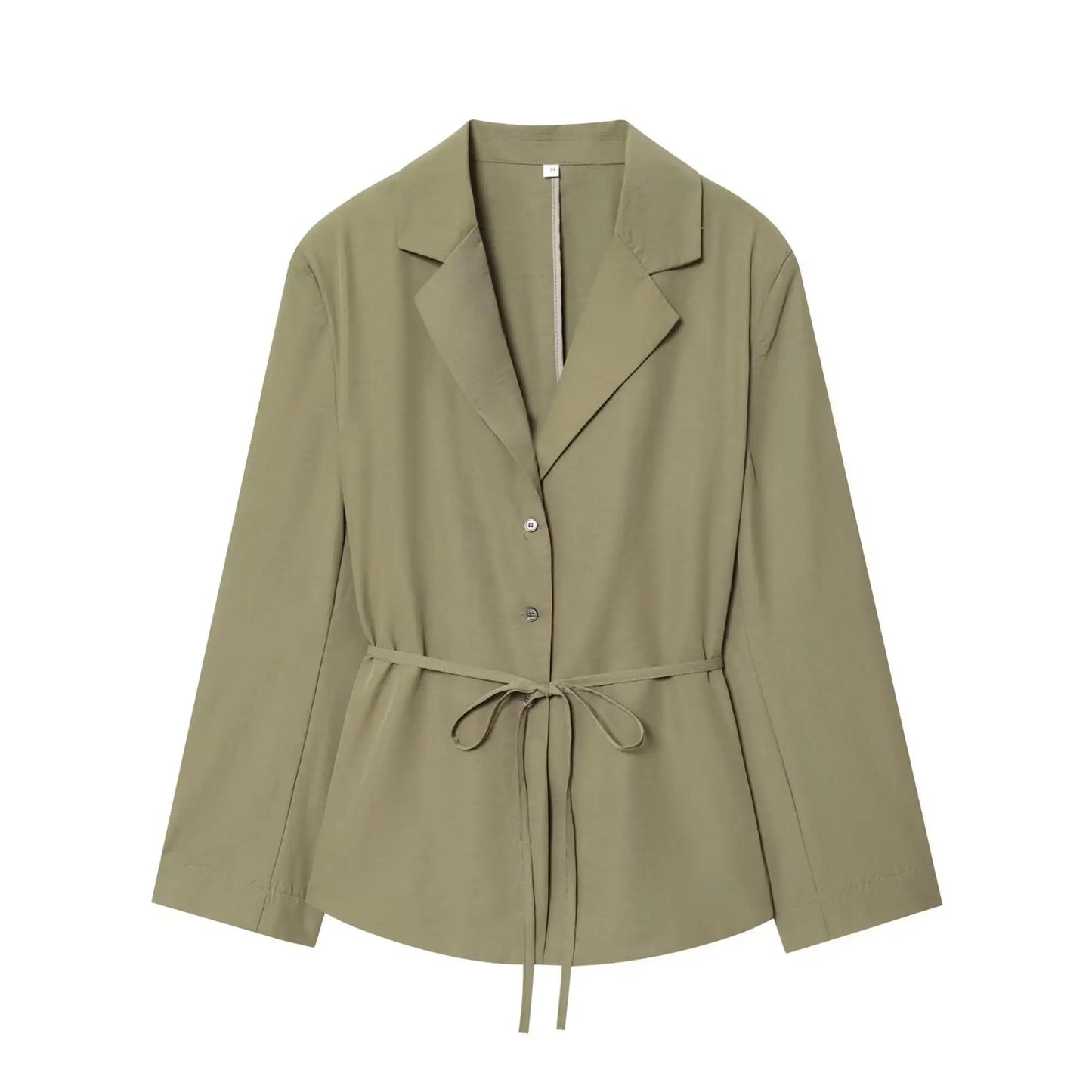 2025 New Women's Fashion Pant Suit V Neck Lace Up Belt Suit Coat High Waist Wide Leg Pants Set Elegant Commuter Office Outfits