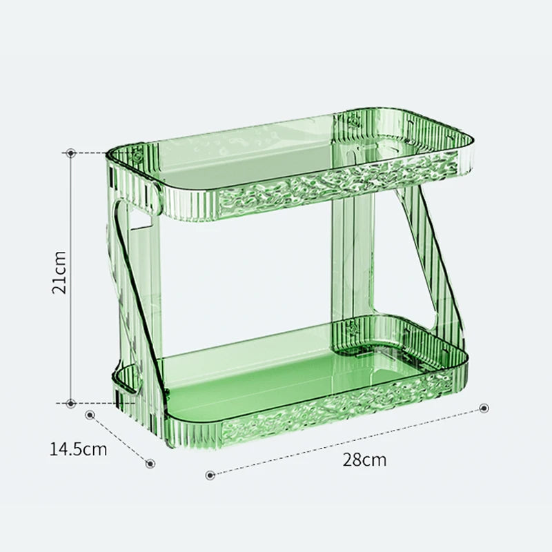 Bathroom Double Layer Cosmetics Storage Rack Toilet Hangable Cosmetic Storage Shelf Washstand Desktop Skincare Storage Organizer