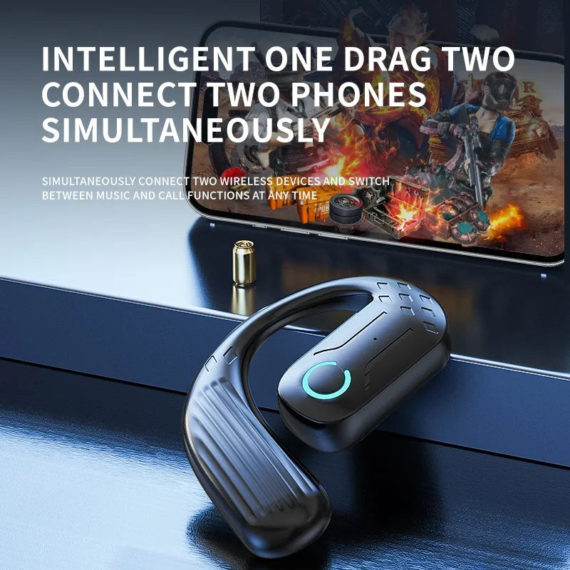 Bluetooth 5.4 Open Wireless Headset 180° Rotation Adjustable Left Right Ear Universal Ear-Hook Earphone With Mic Sport Business