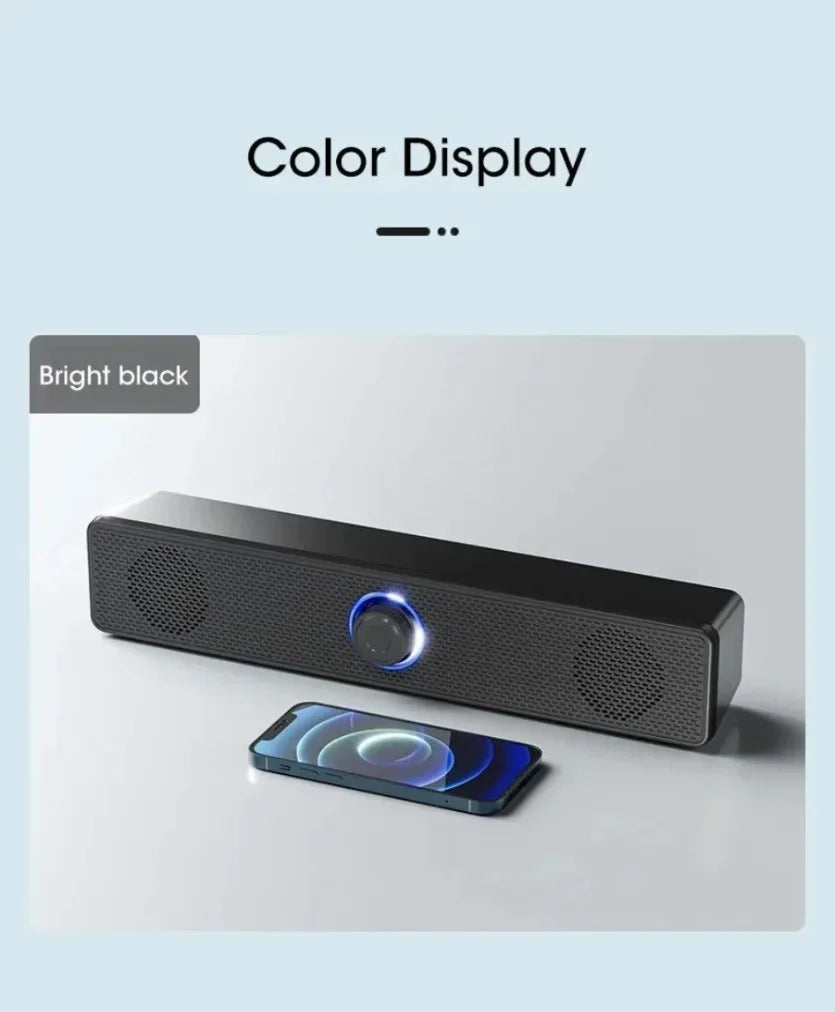 Bluetooth Computer Soundbar Speaker With Dual Speakers Powerful Bass Wired/Wireless Connection For PC Laptop Desktop