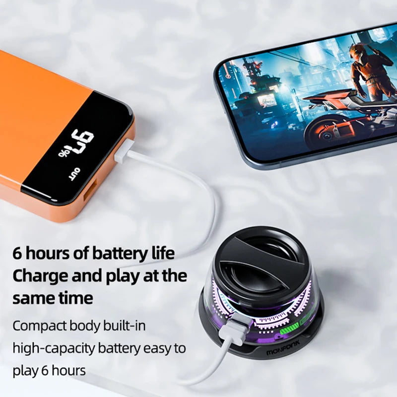 مكبر صوت صغير محمول بتقنية البلوتوث 5.3، مكبر صوت مغناطيسي صغير، صندوق صوت، تشغيل لمدة 7 ساعات، حامل هاتف للكمبيوتر الشخصي، شاومي، هواوي