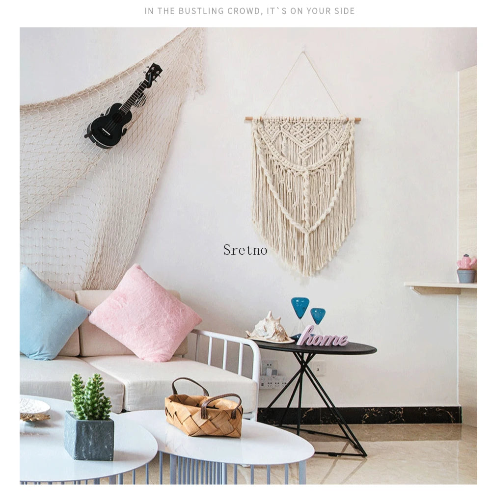 Modern Simple Home Wall Decor Tapestry 2025 New Pure Handmade Woven Fabric Nordic Style Boho Home Room Decoration Tapestries