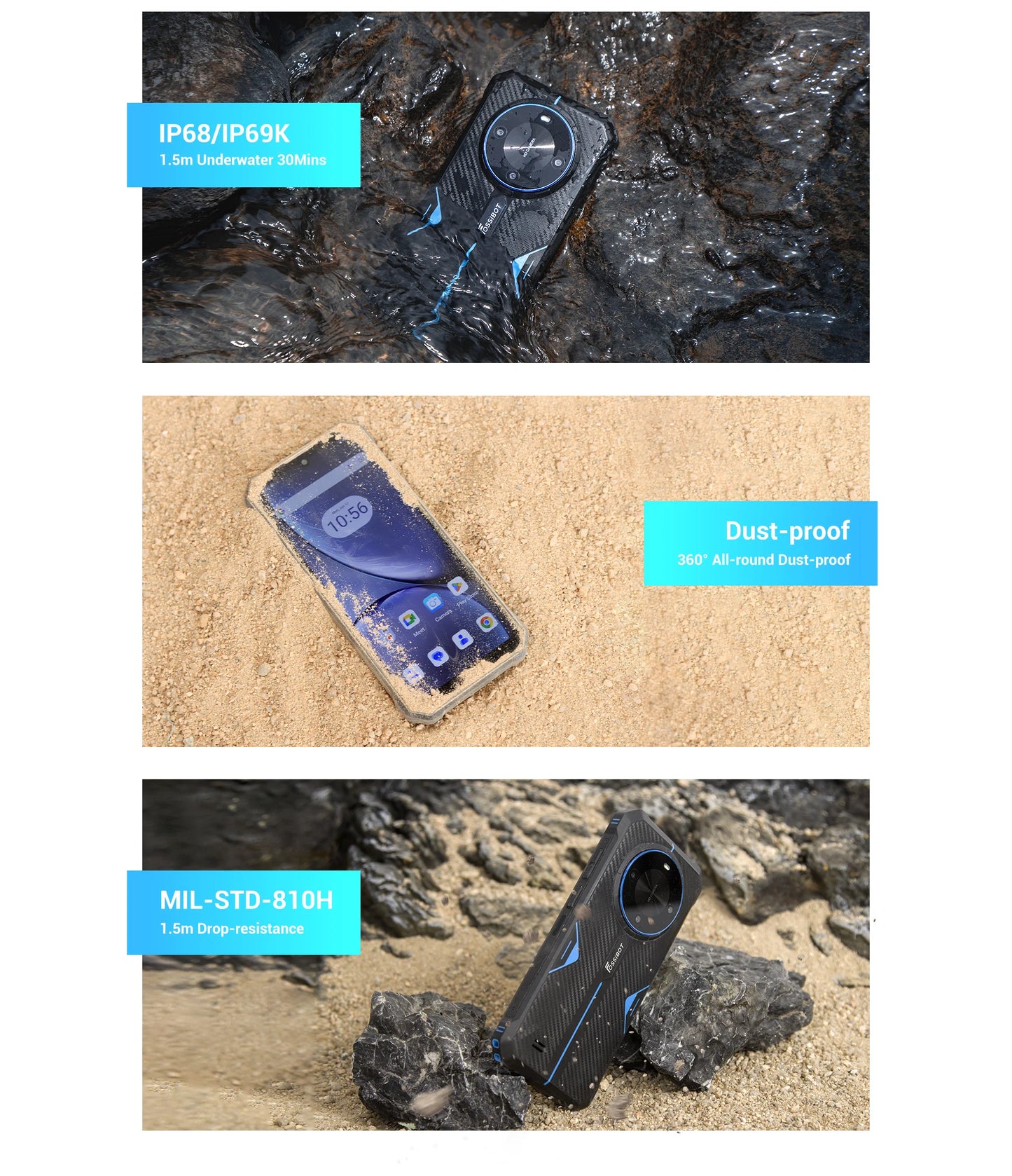 [العرض العالمي الأول] هاتف FOSSiBOT F105 الذكي المتين بنظام تشغيل أندرويد 14 وذاكرة وصول عشوائي 12 جيجابايت وذاكرة داخلية 64 جيجابايت وكاميرا 20 ميجابكسل وشاشة 6.745 بوصة عالية الدقة وشاشة IPS