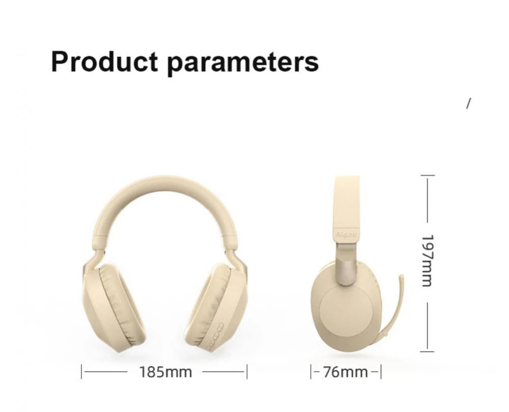 Wireless Bluetooth-Compatible Headset  Eearphone with Mic Hands-free HIFI Stereo BT5.1 Over-Ear Headphone for Call and Music