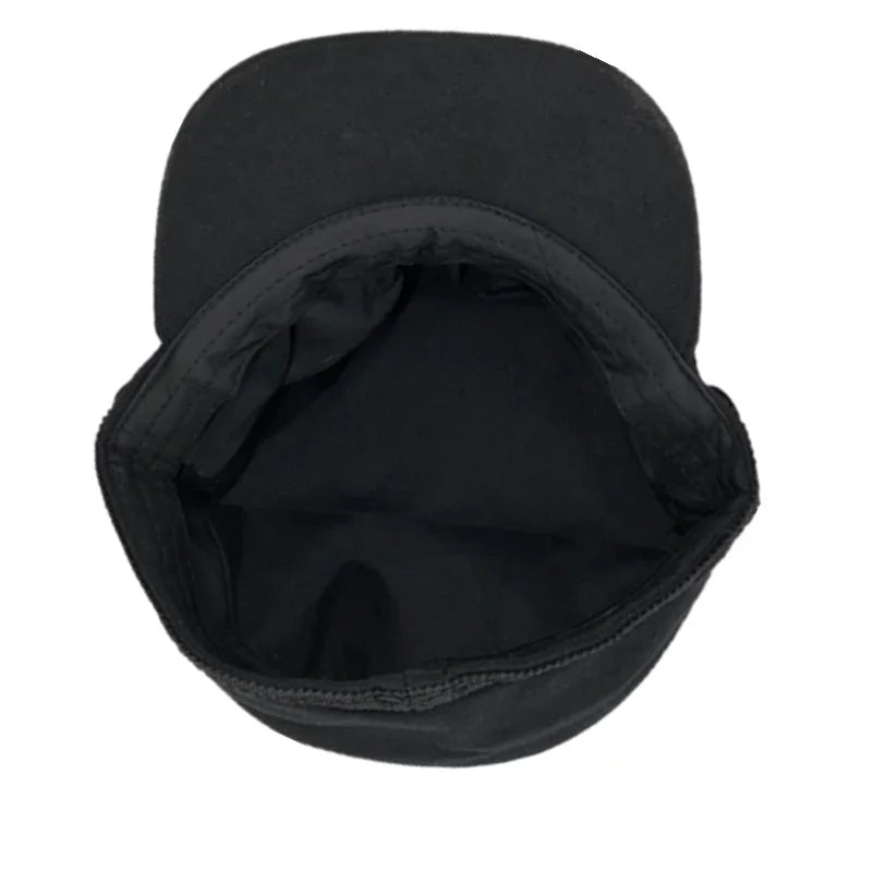قبعة بحار سوداء أنيقة للنساء والرجال لفصل الربيع والخريف، قبعة كابتن للسفر، قبعة مثمنة الشكل